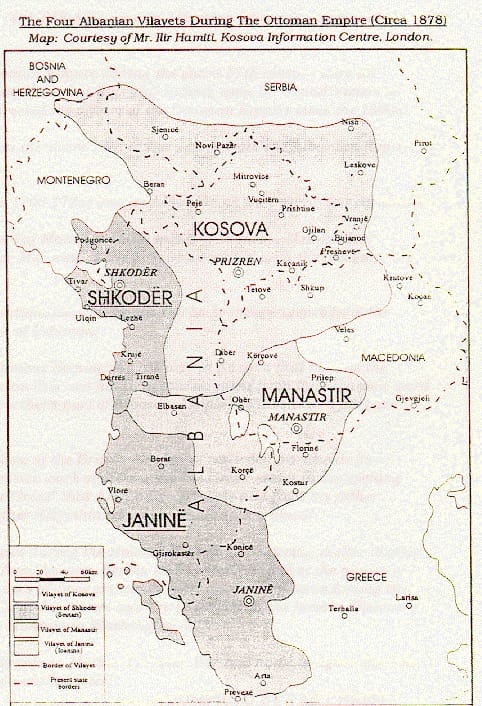 Harta etnografike e trojeve shqiptare