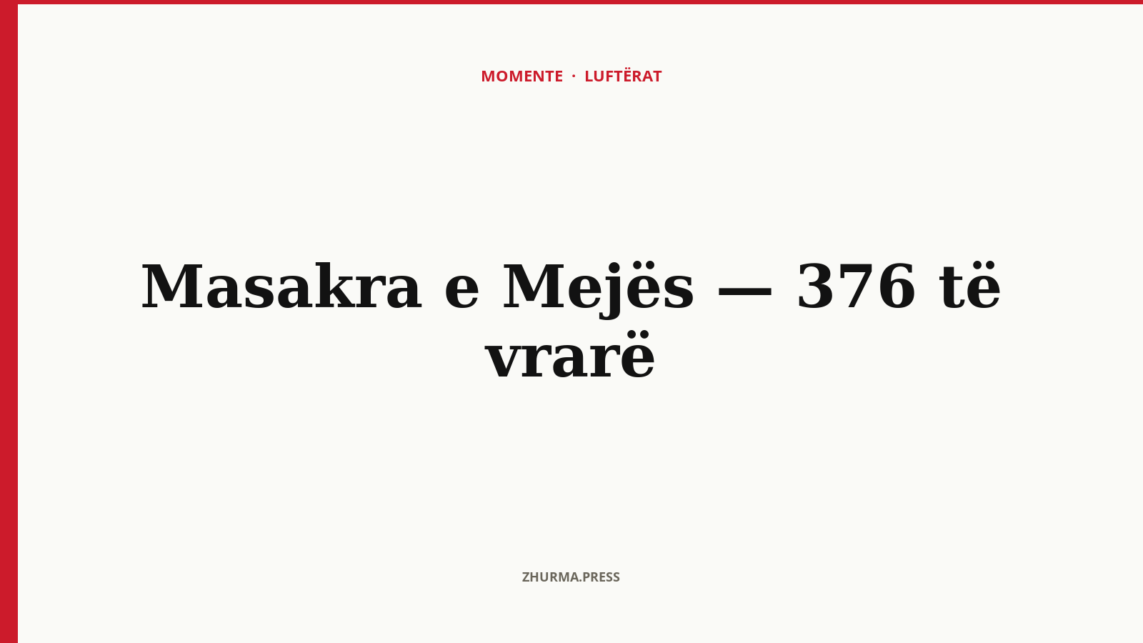 Masakra e Mejës — 27-28 prill 1999