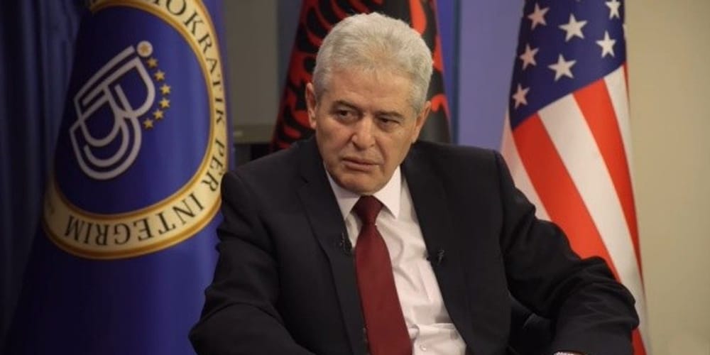 Ali Ahmeti, kryetar i BDI, gjatë emisionit Debat Plus