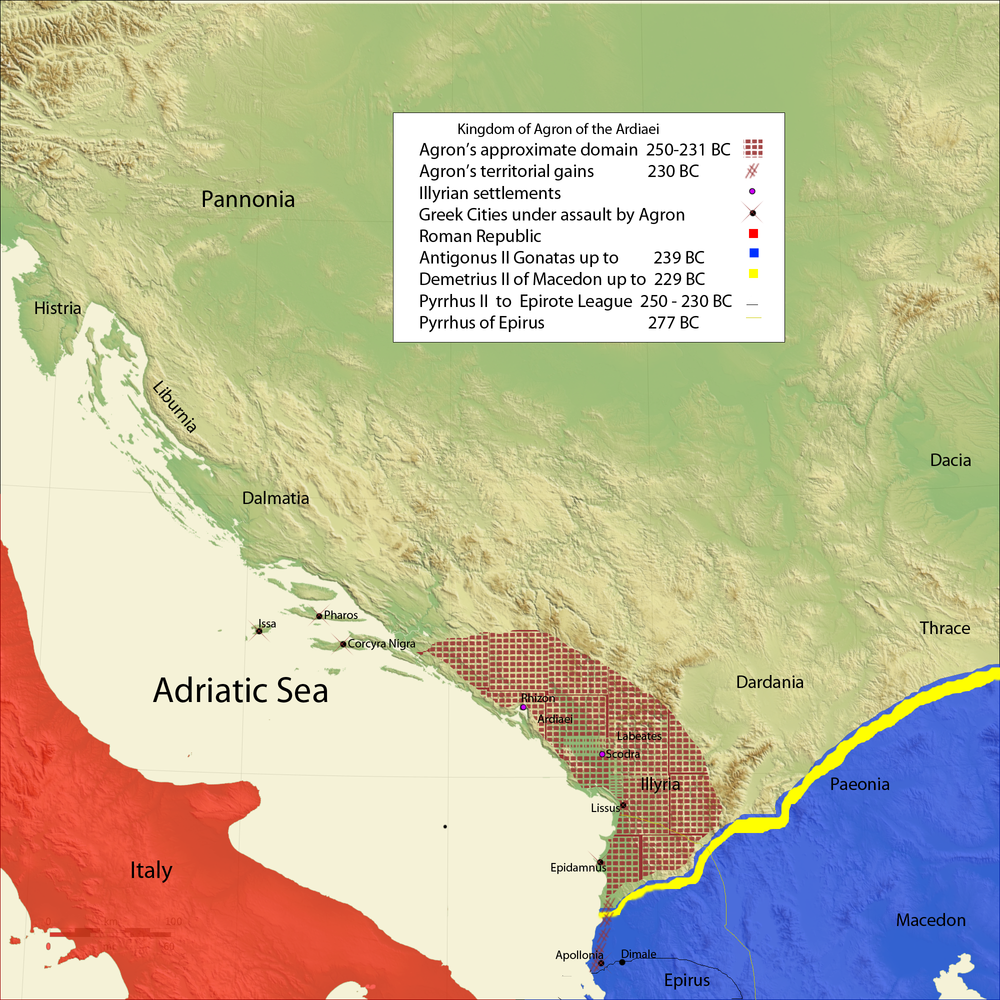 Mbretëria e Ardianëve nën Agronin, rreth 231 p.e.s. · Megistias