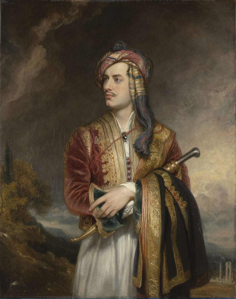 Xhorxh Gordon Bajron me veshje shqiptare — portret nga Thomas Phillips, 1813