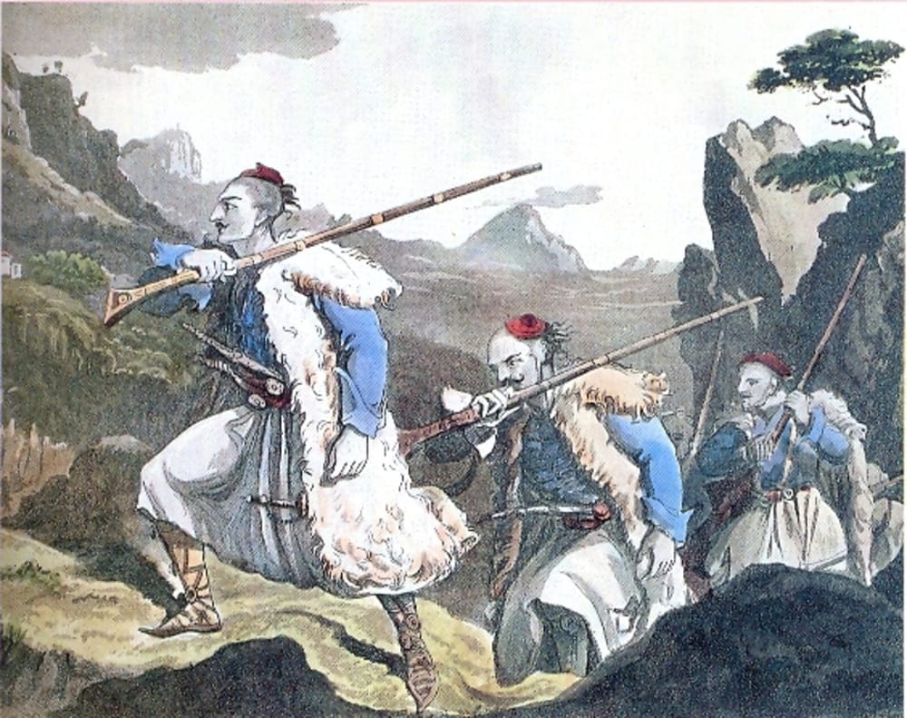 Palikarë shqiptarë, gravurë e shekullit XIX