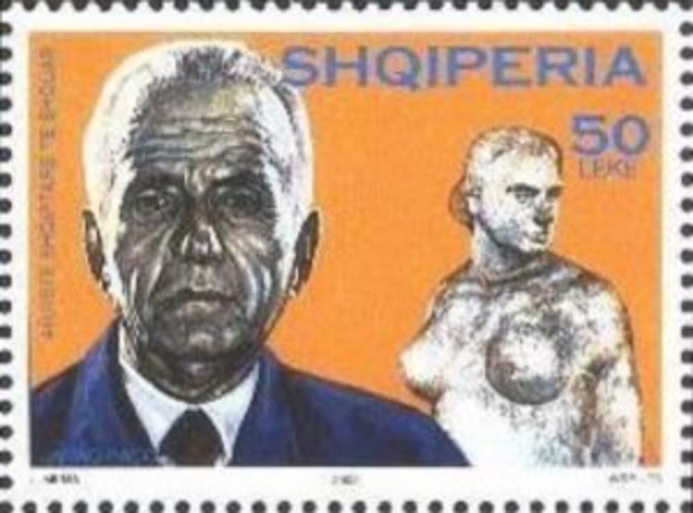 Portreti i Janaq Paços (1914–1991) në pullën postare të Shqipërisë, 2003