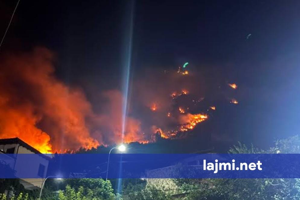 Zjarr i madh në Krujë, flakët rrezikojnë shtëpitë e zonës