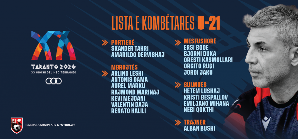 Alban Bushi publikon listën e Kombëtares U-21 për Lojërat Mesdhetare