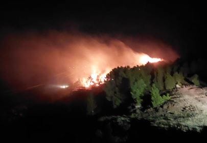 Zjarr i përmasave të mëdha pranë liqenit të Vaut të Dejës, rrezikohen banesat