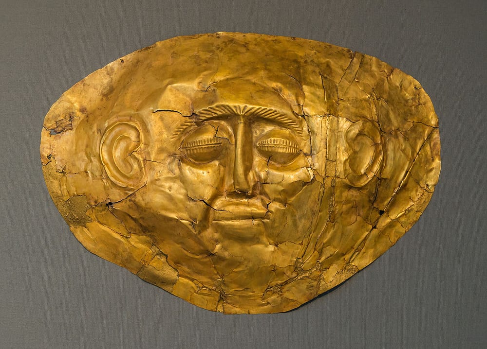 Mycene gold mask 1 NAMA Athens Greece