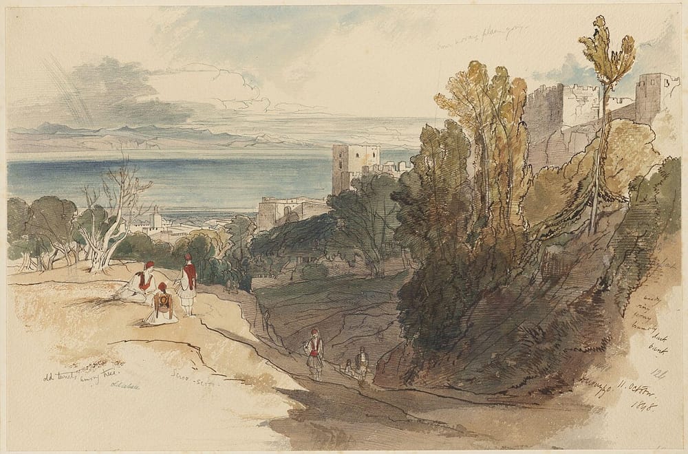 Fortress of Durrës by Edward Lear (1848)