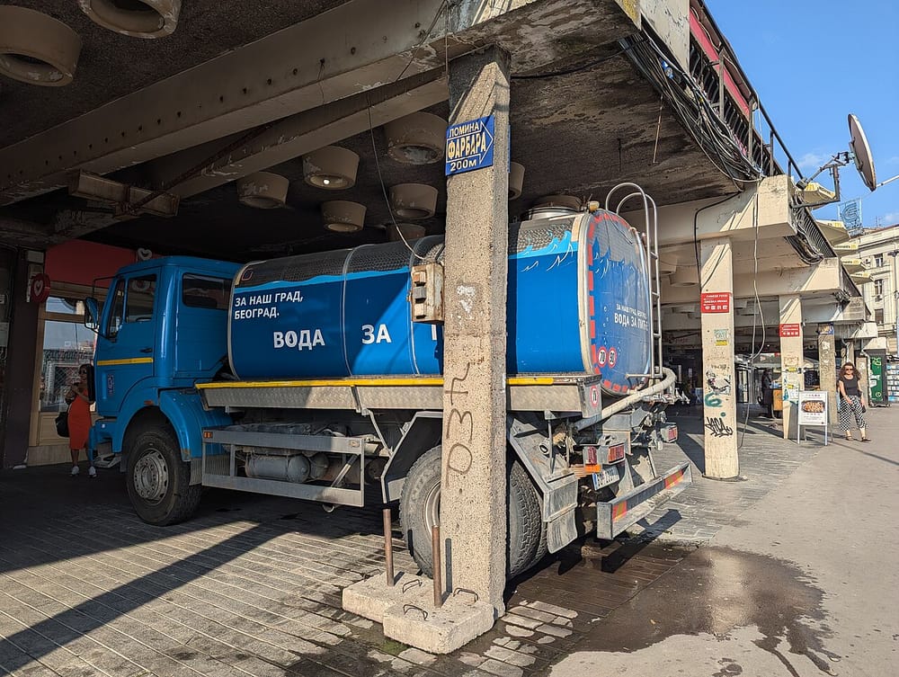 Drinking water tank truck in Belgrade