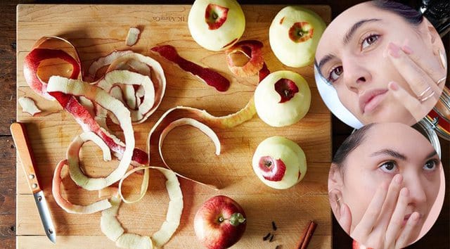 Lëkura e mollës për kujdesin e fytyrës