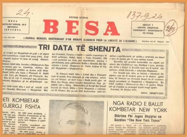 Gazeta Besa e Stambollit si tribunë e mendimit kombëtar në mërgim