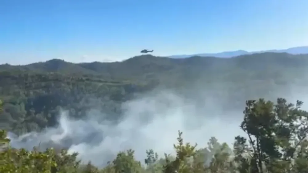 Helikopteri nis ndërhyrjen nga ajri ndaj flakëve në Gjirin e Lalzit