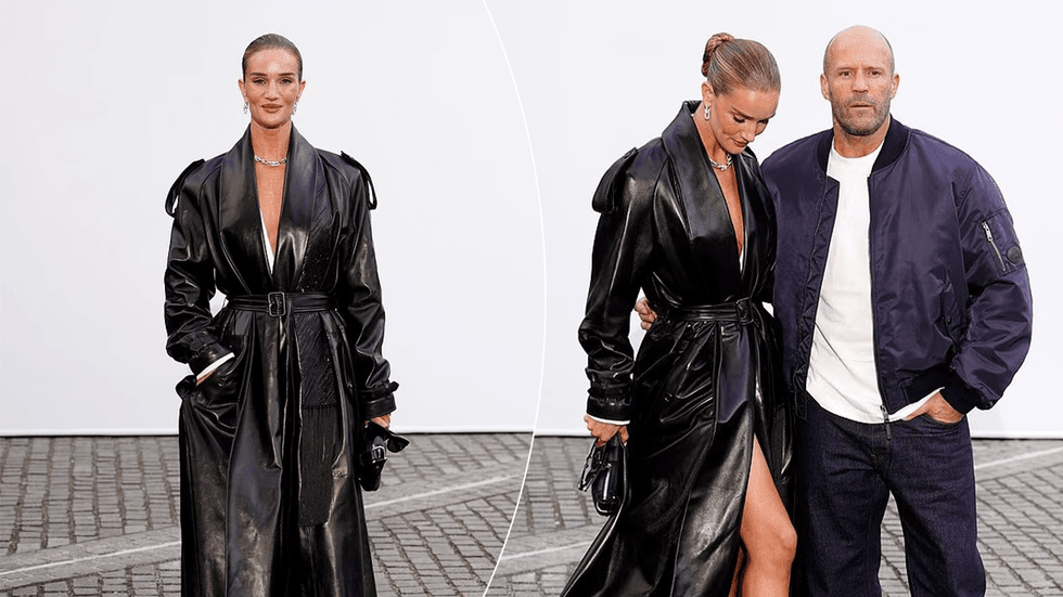 Rosie Huntington-Whiteley dhe Jason Statham në sfilatën e Burberry