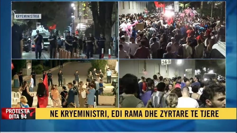 Protesta e 94-të përshkallet: bllokohet Kryeministria, përplasje dhe 16 të shoqëruar
