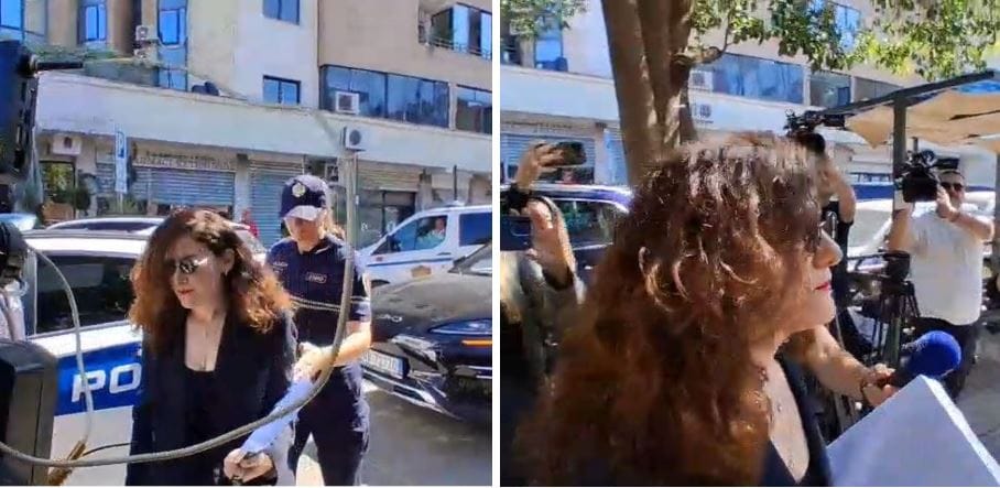Vlora Hyseni shantazhon gazetaren Klodiana Lala në hyrje të GJKKO-së