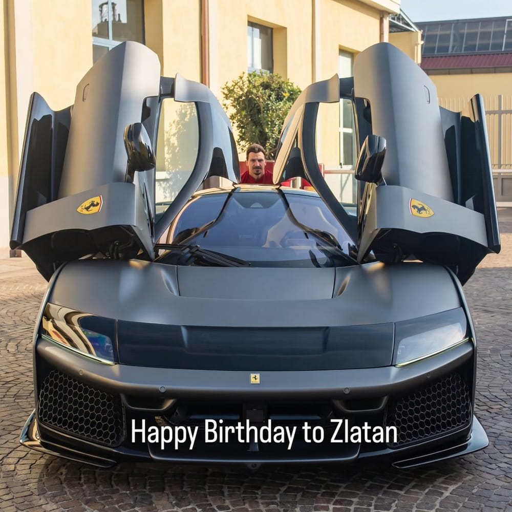 Zlatan Ibrahimoviç feston ditëlindjen me Ferrari-n e ri