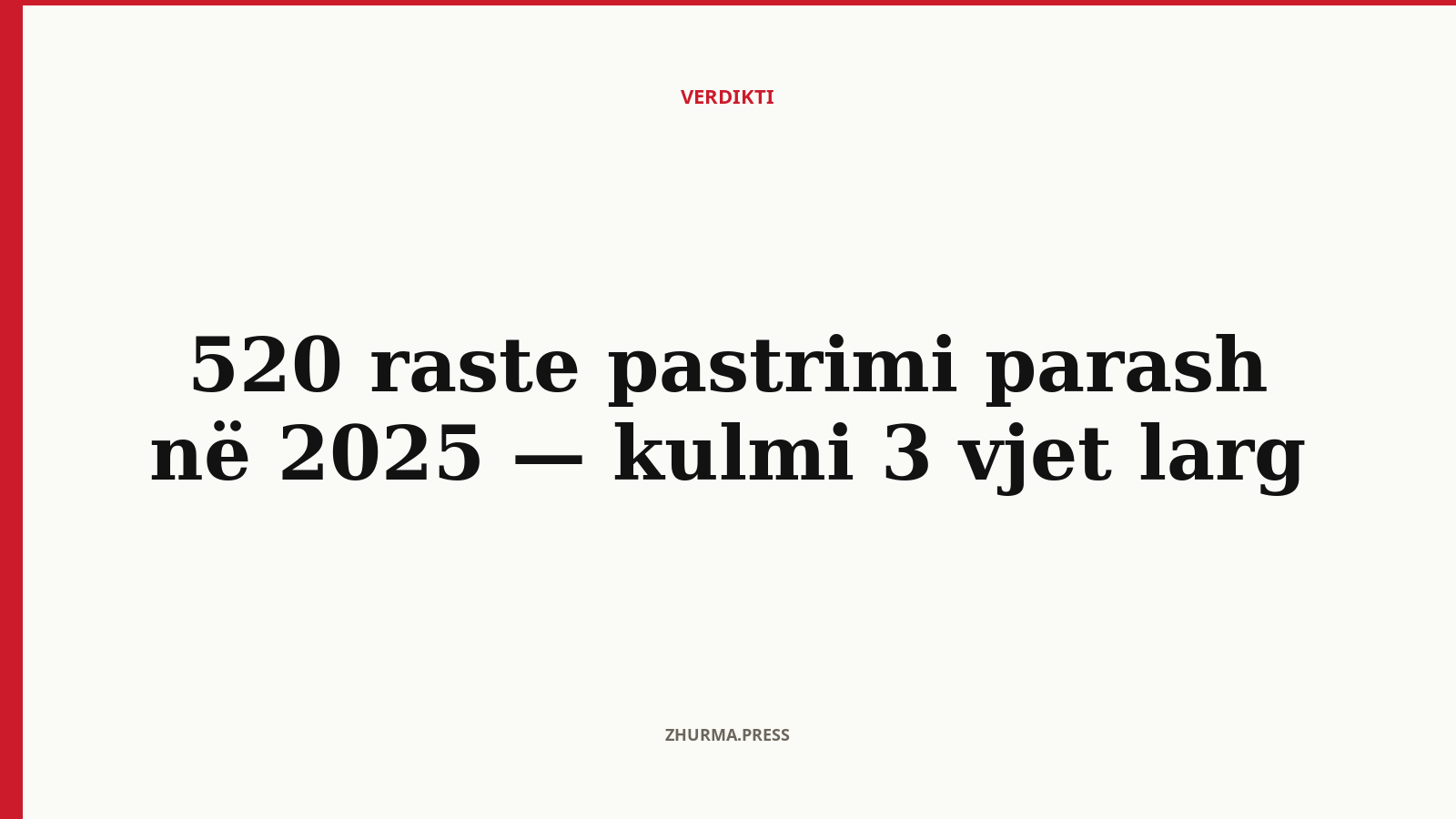 Pastrimi i parave: 520 raste në 2025 — kulmi 3 vjet larg