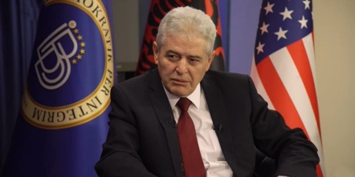 Ali Ahmeti, kryetar i BDI, gjatë emisionit Debat Plus