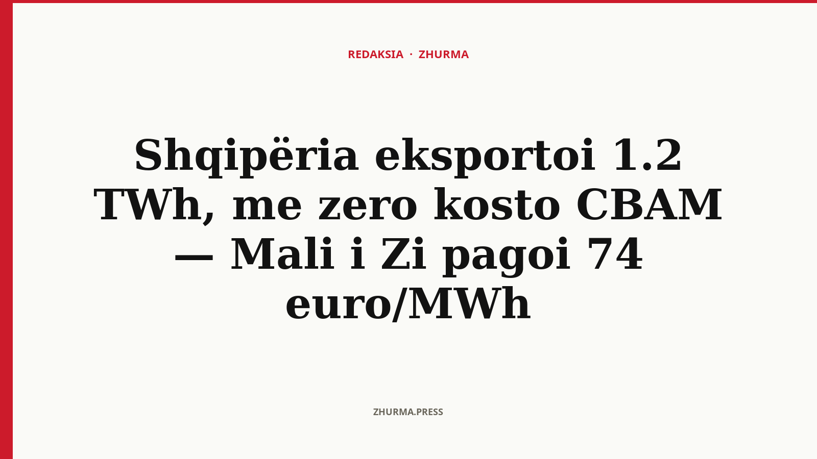 Shqipëria eksportoi 1.2 TWh, me zero kosto CBAM — Mali i Zi pagoi 74 euro/MWh