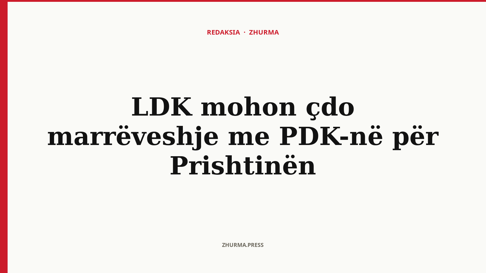 Pse mohon LDK çdo marrëveshje me PDK-në për Prishtinën?