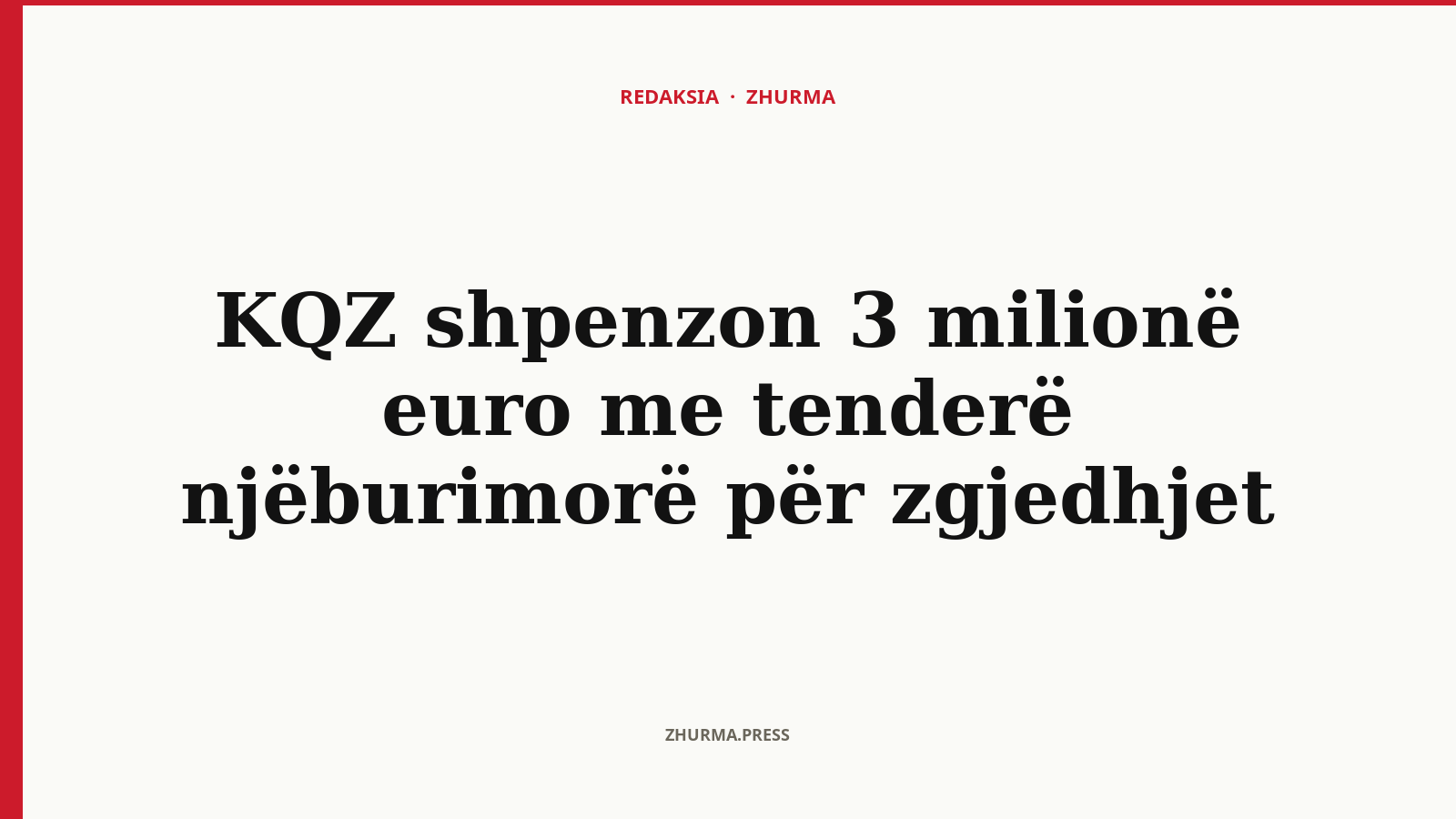 Sa shpenzoi KQZ me tenderë njëburimorë për zgjedhjet?