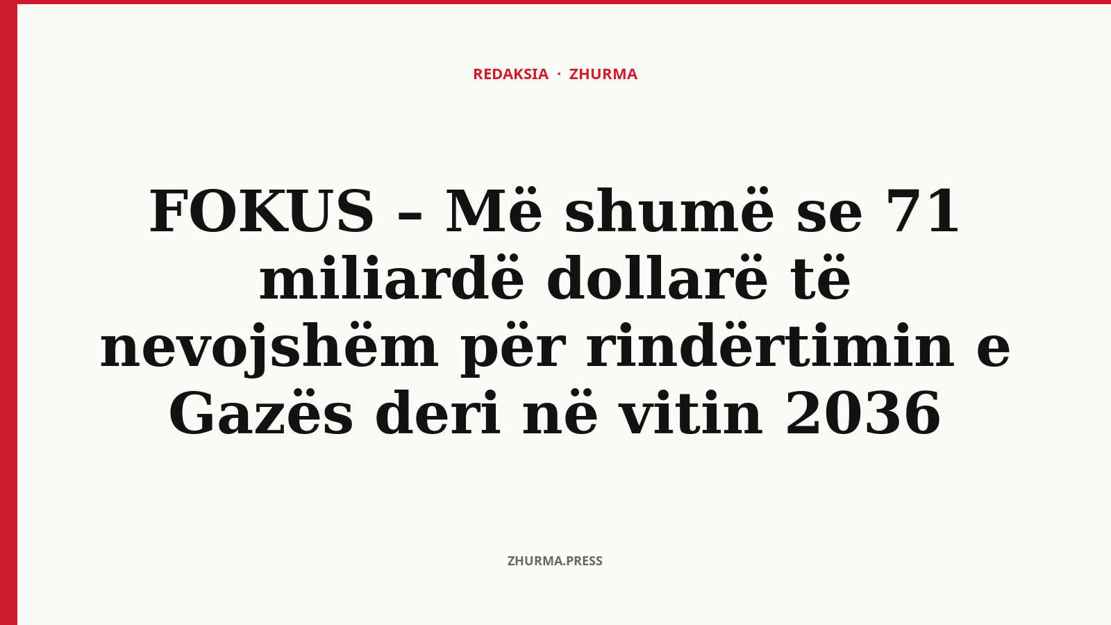 Sa do të kushtojë rindërtimi i Gazës deri në vitin 2036?