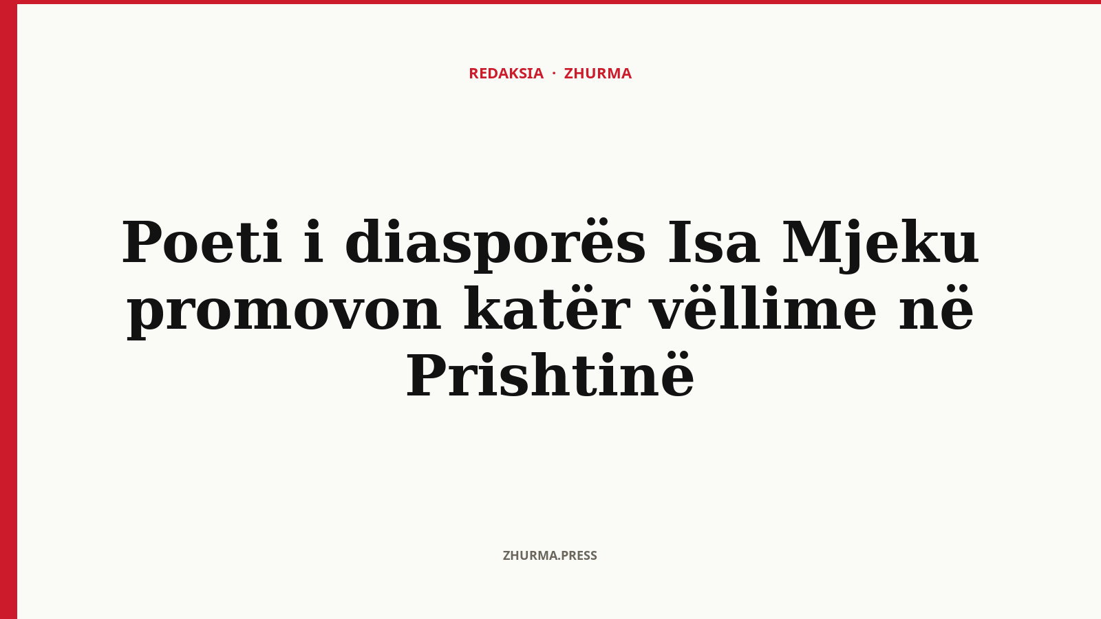 Poeti Isa Mjeku gjatë promovimit të librave të tij në Prishtinë