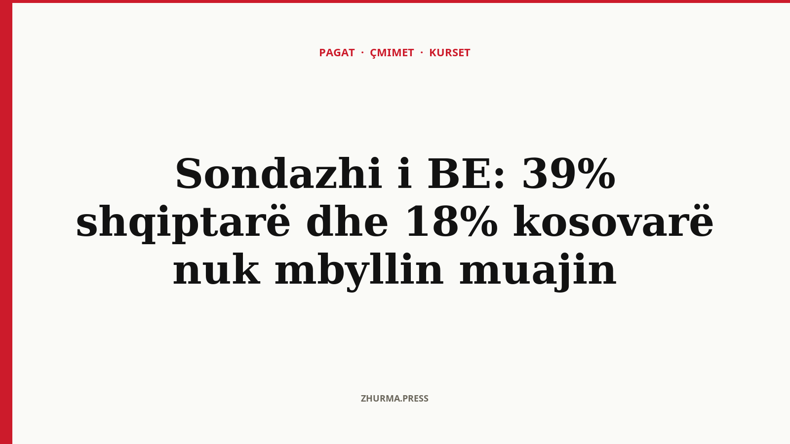 Sondazhi i BE: 39% shqiptarë dhe 18% kosovarë nuk mbyllin muajin