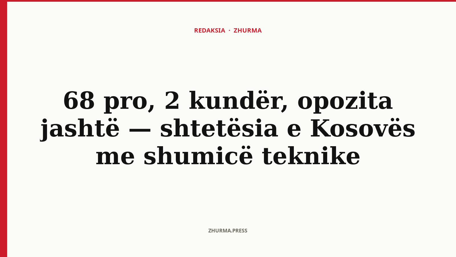 68 pro, 2 kundër, opozita jashtë — shtetësia e Kosovës me shumicë teknike