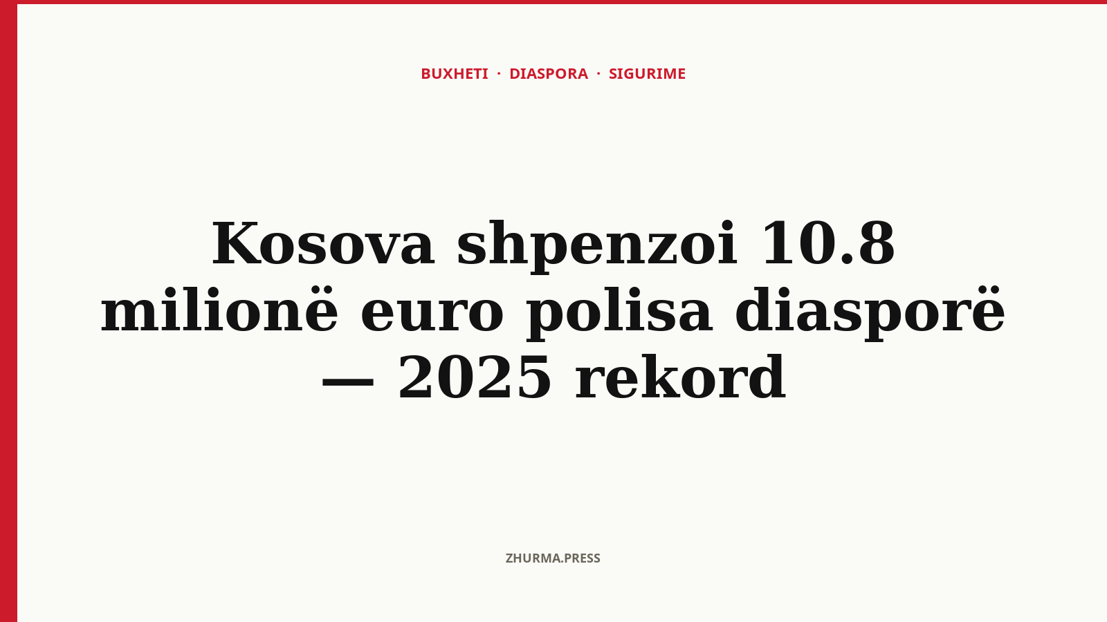 Kosova shpenzoi 10.8 milionë euro polisa diasporë — 2025 rekord