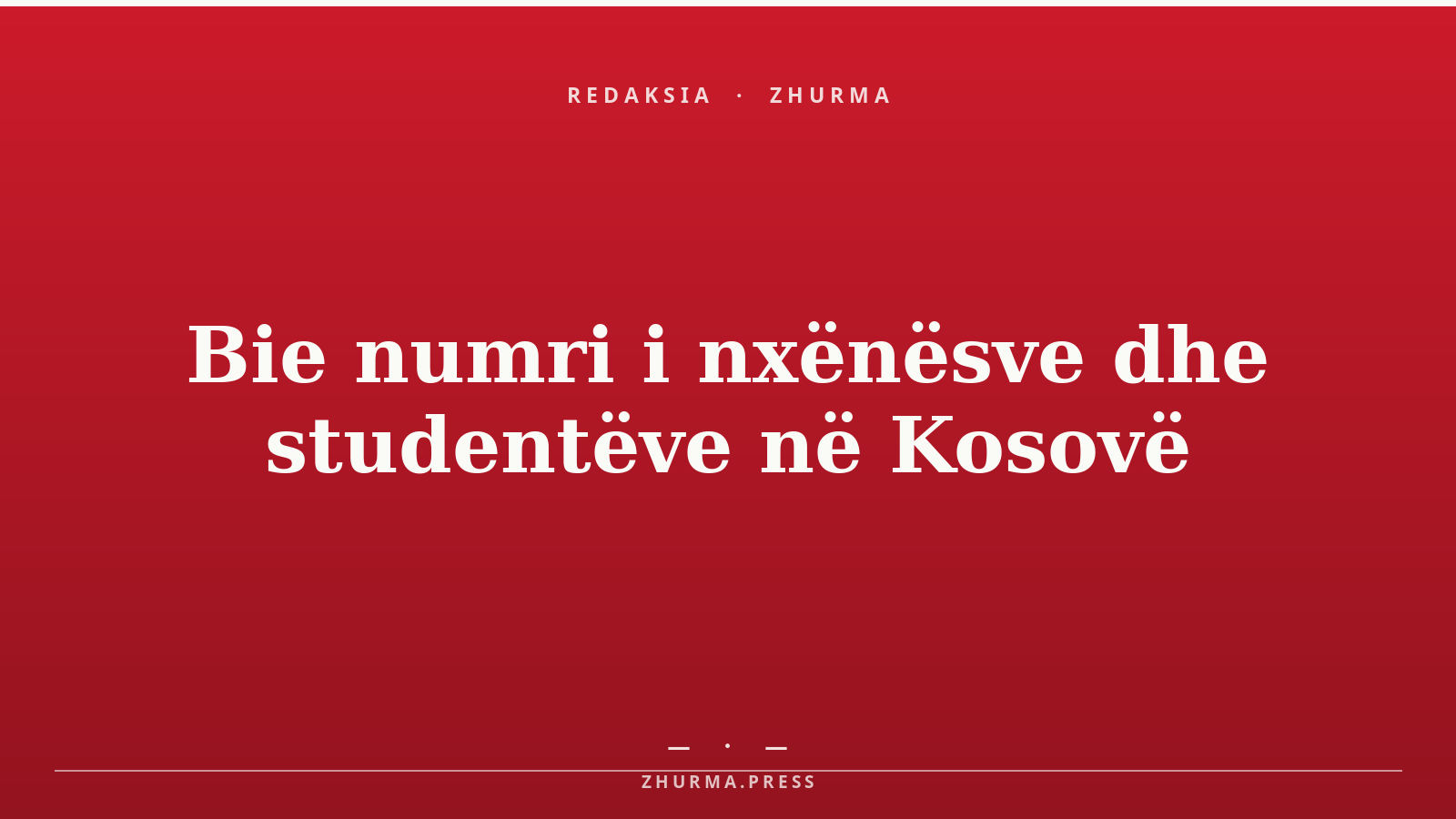Bie numri i nxënësve dhe studentëve në Kosovë