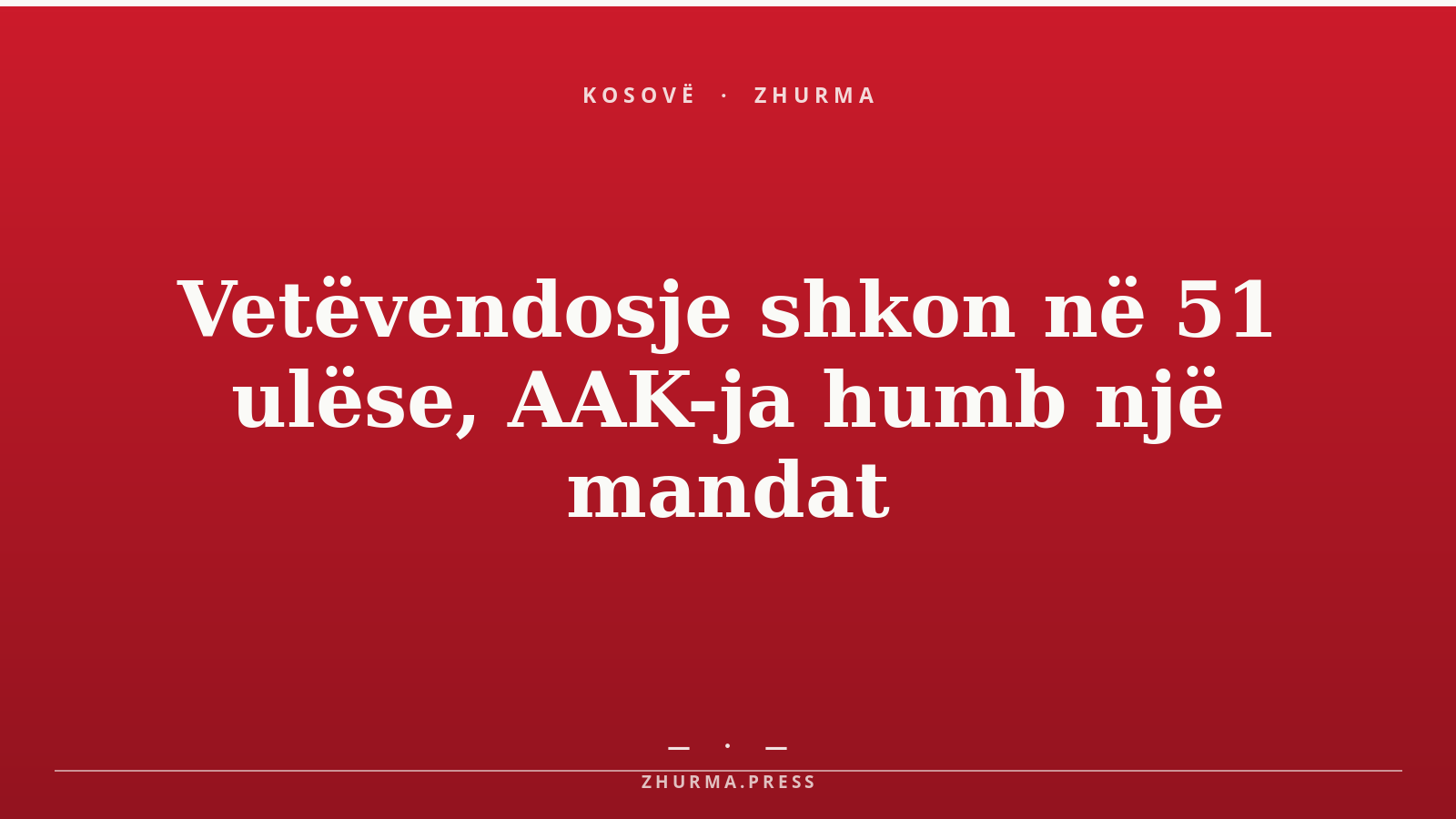 Vetëvendosje shkon në 51 ulëse, AAK-ja humb një mandat