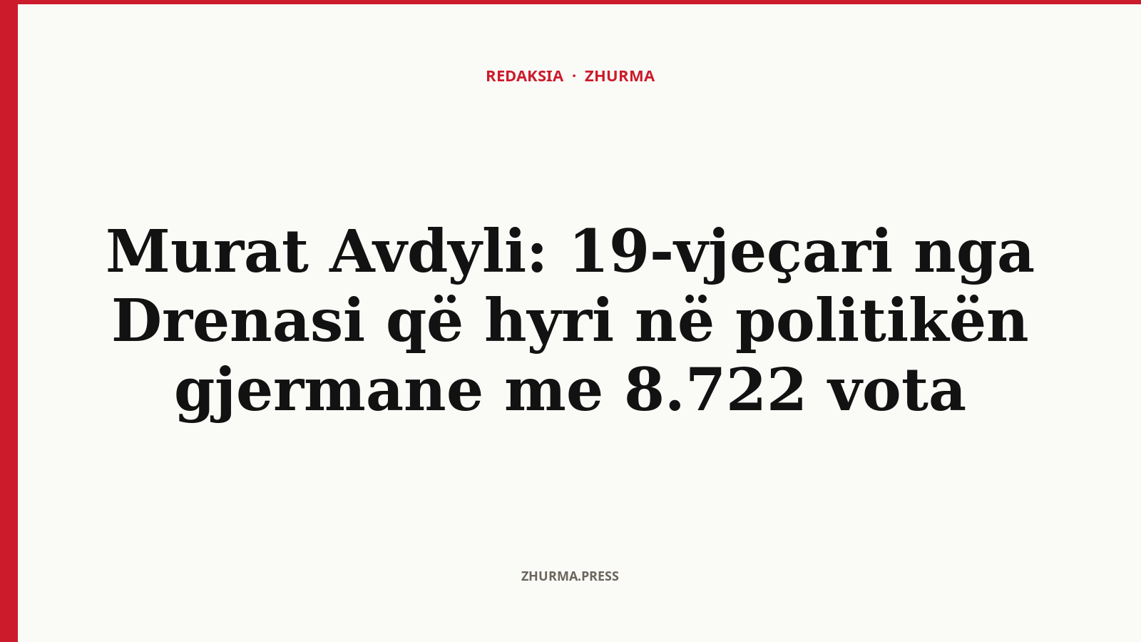 Murat Avdyli: 19-vjeçari nga Drenasi që hyri në politikën gjermane me 8.722 vota