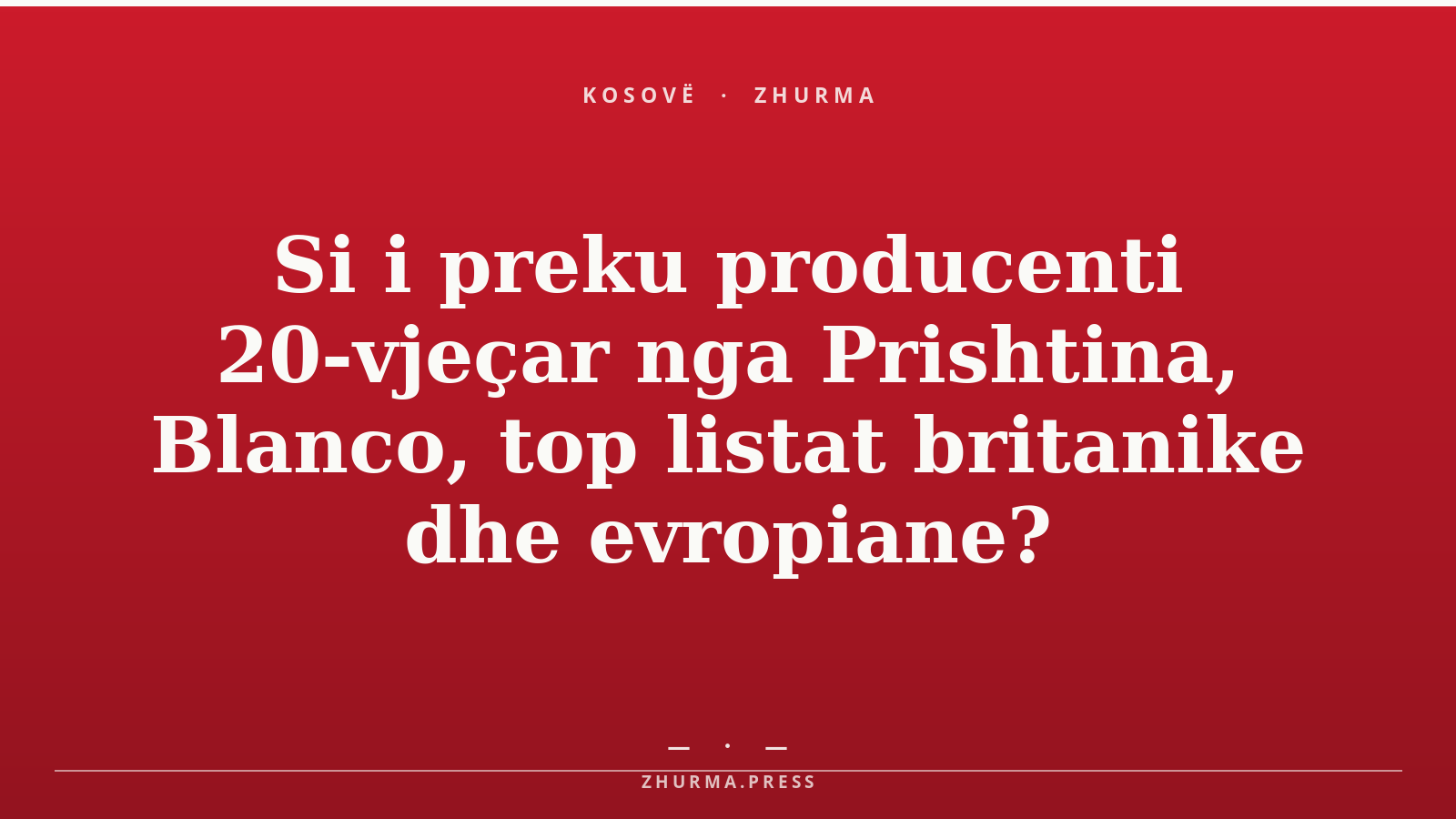 Si i preku producenti 20-vjeçar nga Prishtina, Blanco, top listat britanike dhe evropiane?