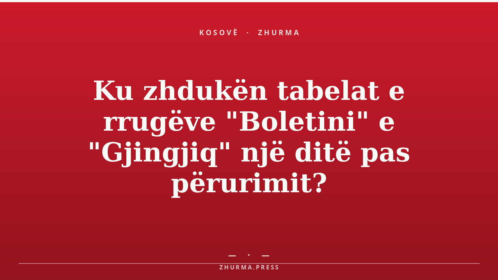 Ku zhdukën tabelat e rrugëve "Boletini" e "Gjingjiq" një ditë pas përurimit?