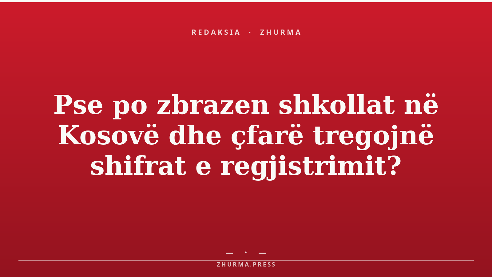 Pse po zbrazen shkollat në Kosovë dhe çfarë tregojnë shifrat e regjistrimit?