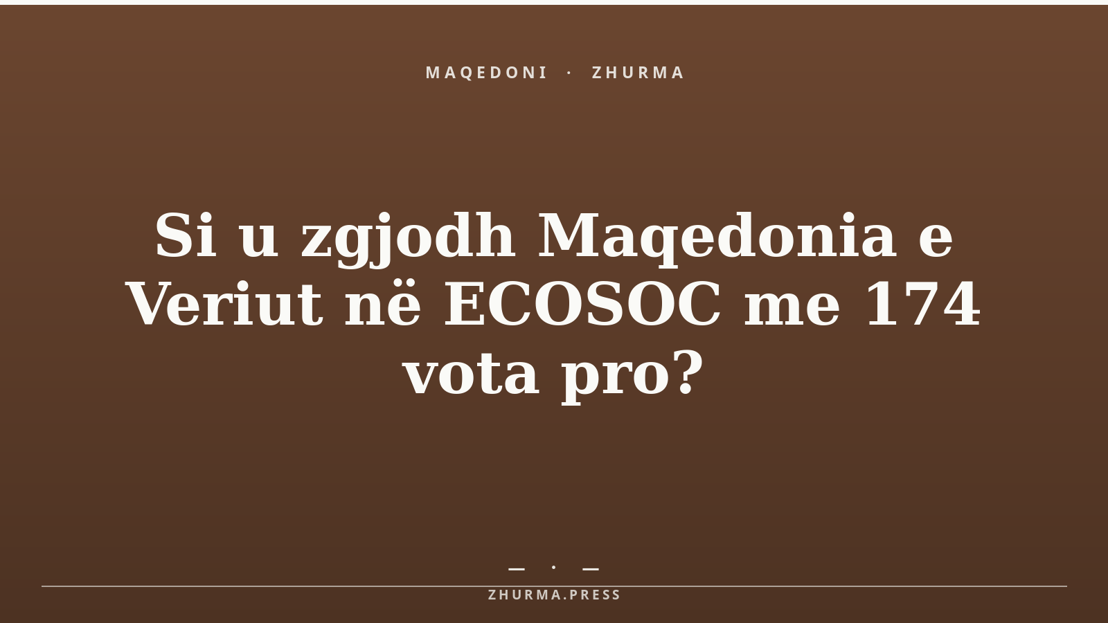 Si u zgjodh Maqedonia e Veriut në ECOSOC me 174 vota pro?