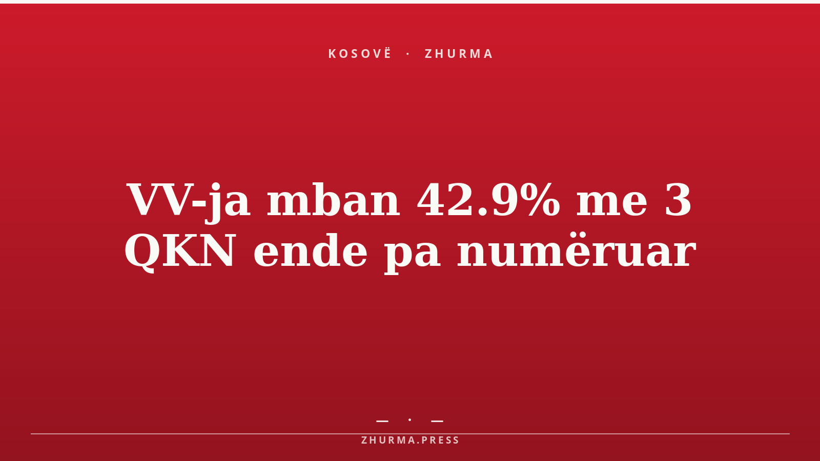 VV-ja mban 42.9% me 3 QKN ende pa numëruar