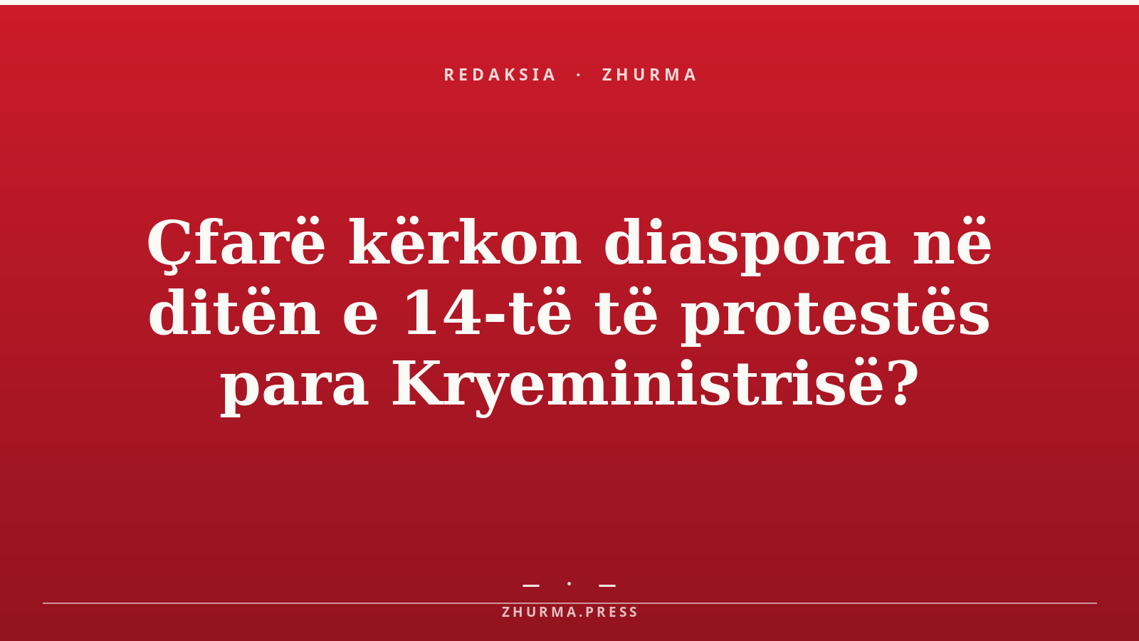 Çfarë kërkon diaspora në ditën e 14-të të protestës para Kryeministrisë?