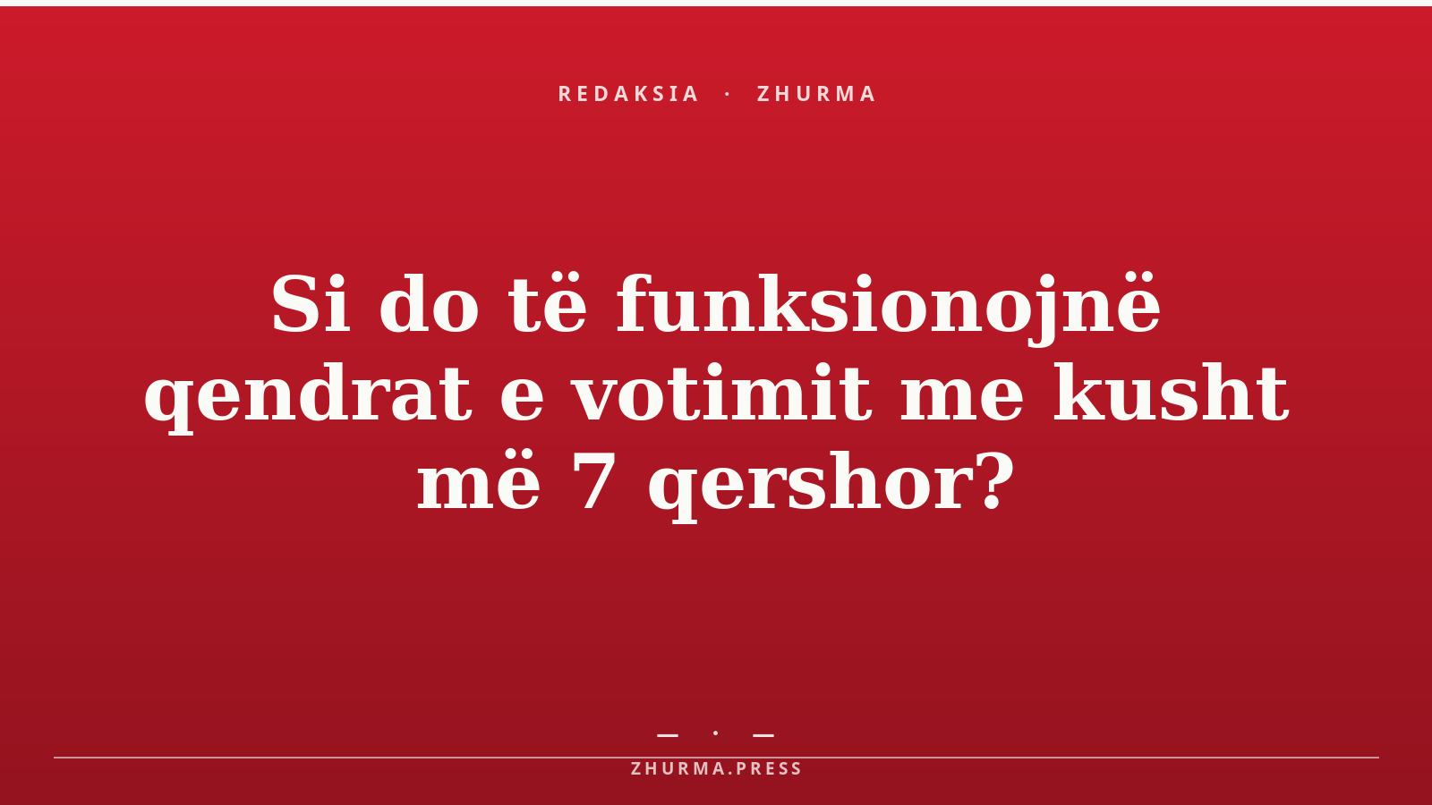 Si do të funksionojnë qendrat e votimit me kusht më 7 qershor?