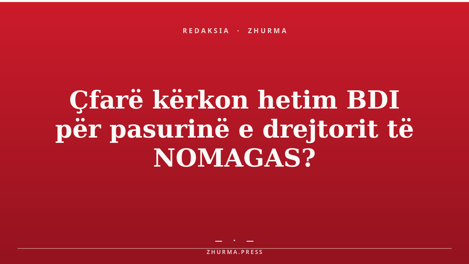 Çfarë kërkon hetim BDI për pasurinë e drejtorit të NOMAGAS?