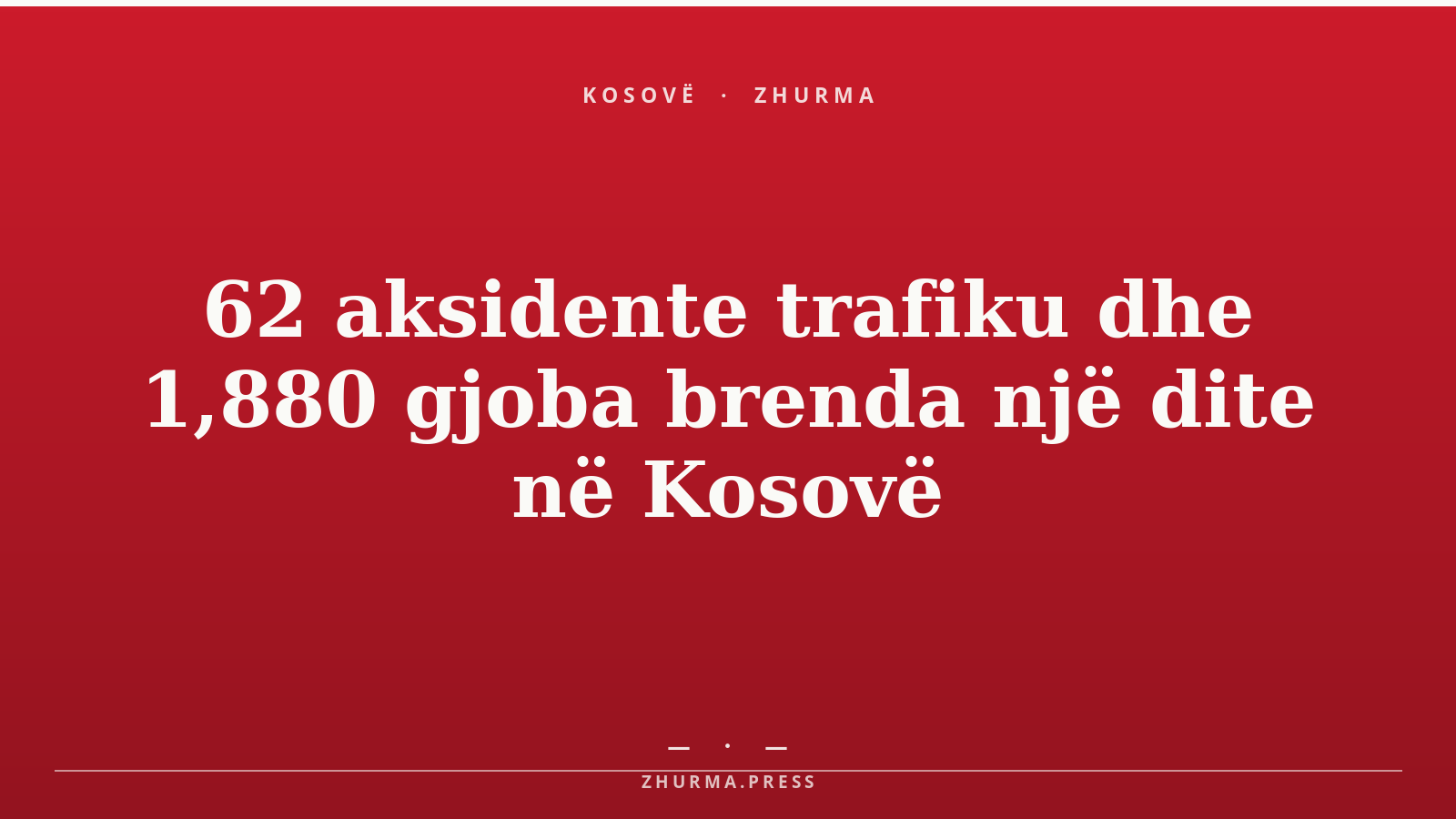 62 aksidente trafiku dhe 1,880 gjoba brenda një dite në Kosovë