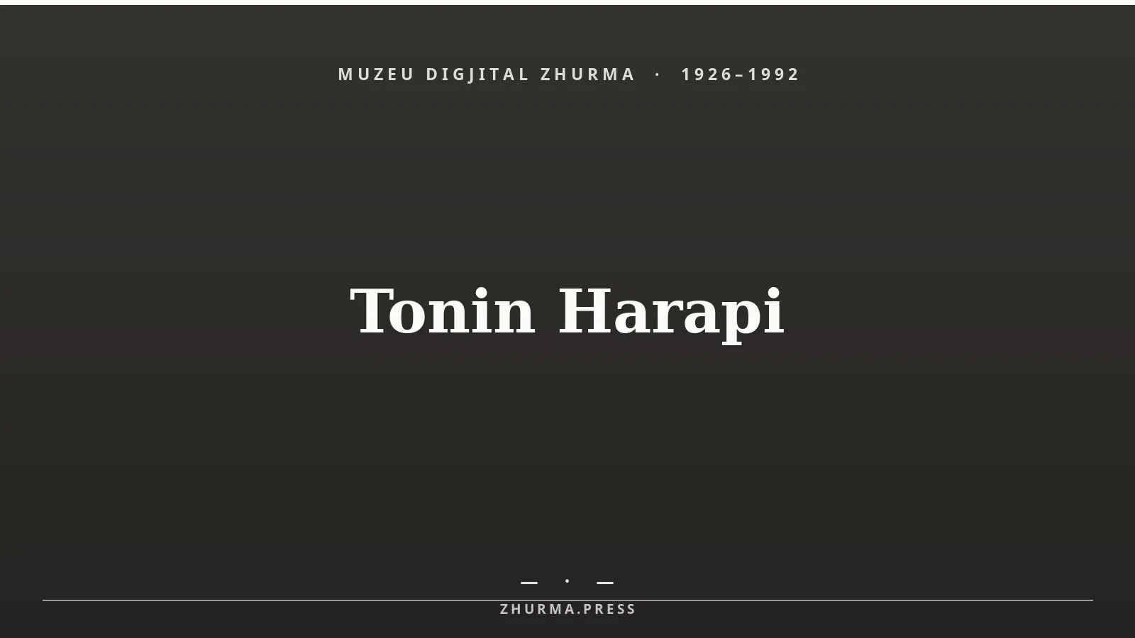 MUZEU DIGJITAL ZHURMA — kartë titulli (nuk u gjet portret me licencë të lirë). Redaksia ZHURMA