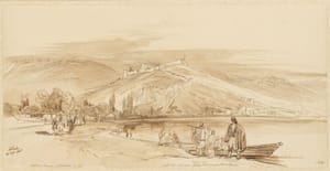 Liqeni i Lihnidës (Ohrit), toka me të cilën Roma shpërbleu Pleuratin më 196 p.e.s. — pikturë nga Edward Lear, 1848