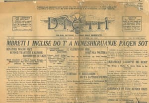 Faqja e parë e “Diellit”, 30 tetor 1919 — Vatra