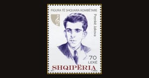 Prenk Jakova në pullën postare të Shqipërisë (2017)