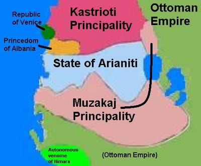 Familja Arianiti: vulat e Lidhjes së Lezhës në luftën kundër osmanëve
