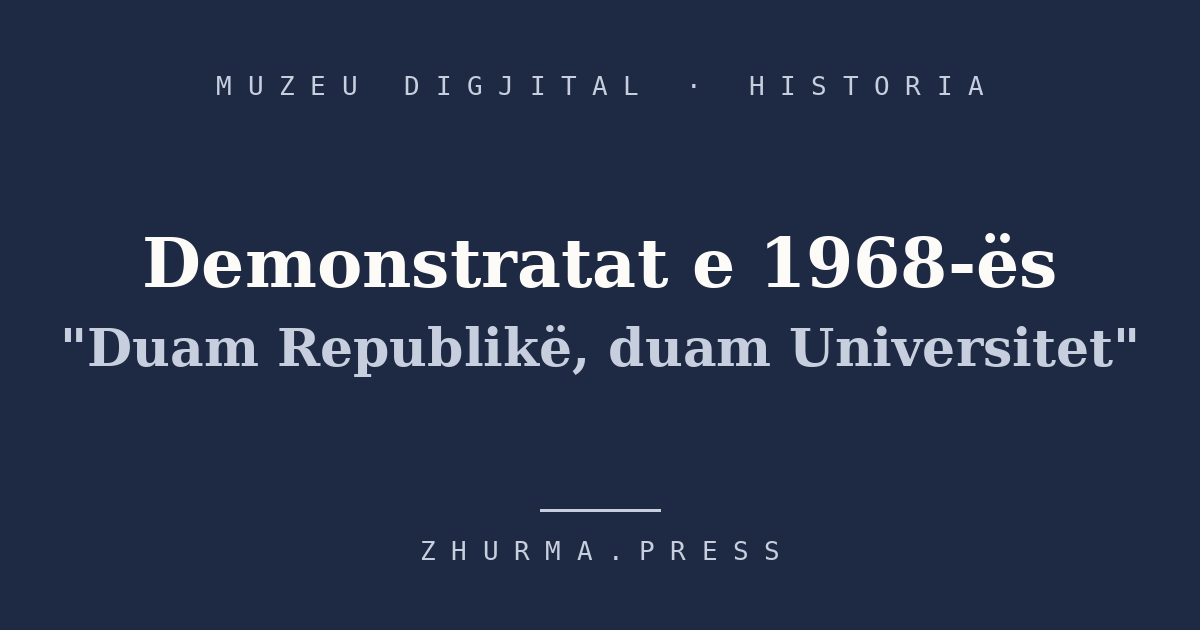 Demonstratat e 1968-ës: dita kur Kosova kërkoi Republikën dhe fitoi Universitetin