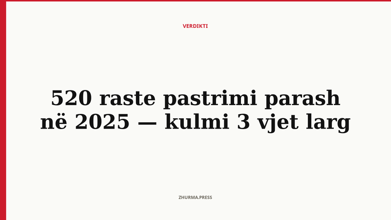 Pastrimi i parave: 520 raste në 2025 — kulmi 3 vjet larg