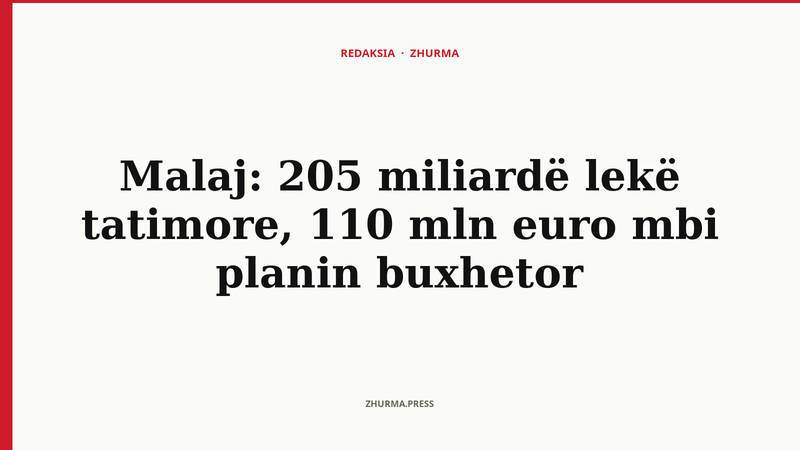 Malaj: 205 miliardë lekë tatimore, 110 mln euro mbi planin buxhetor